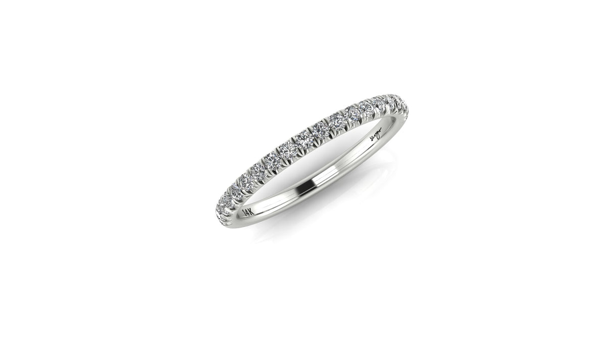 14K Fishtail Set Diamond Pave Band | Lab-Grown Diamond Ring