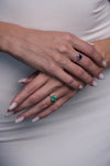 Fleur-de-Lis Emerald Solitaire